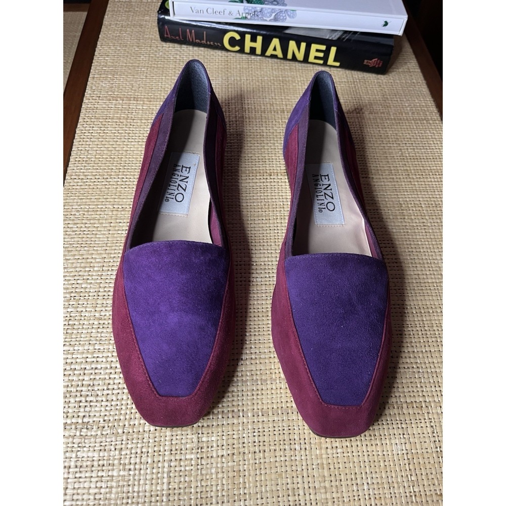 VTG Enzo Angiolini Vero Suede Colorblock Loafer Flats 7W